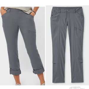 Duluth Dry on the Fly Slim Leg Pants Womens 14x29 Gray Roll Tab Hiking Gorpcore